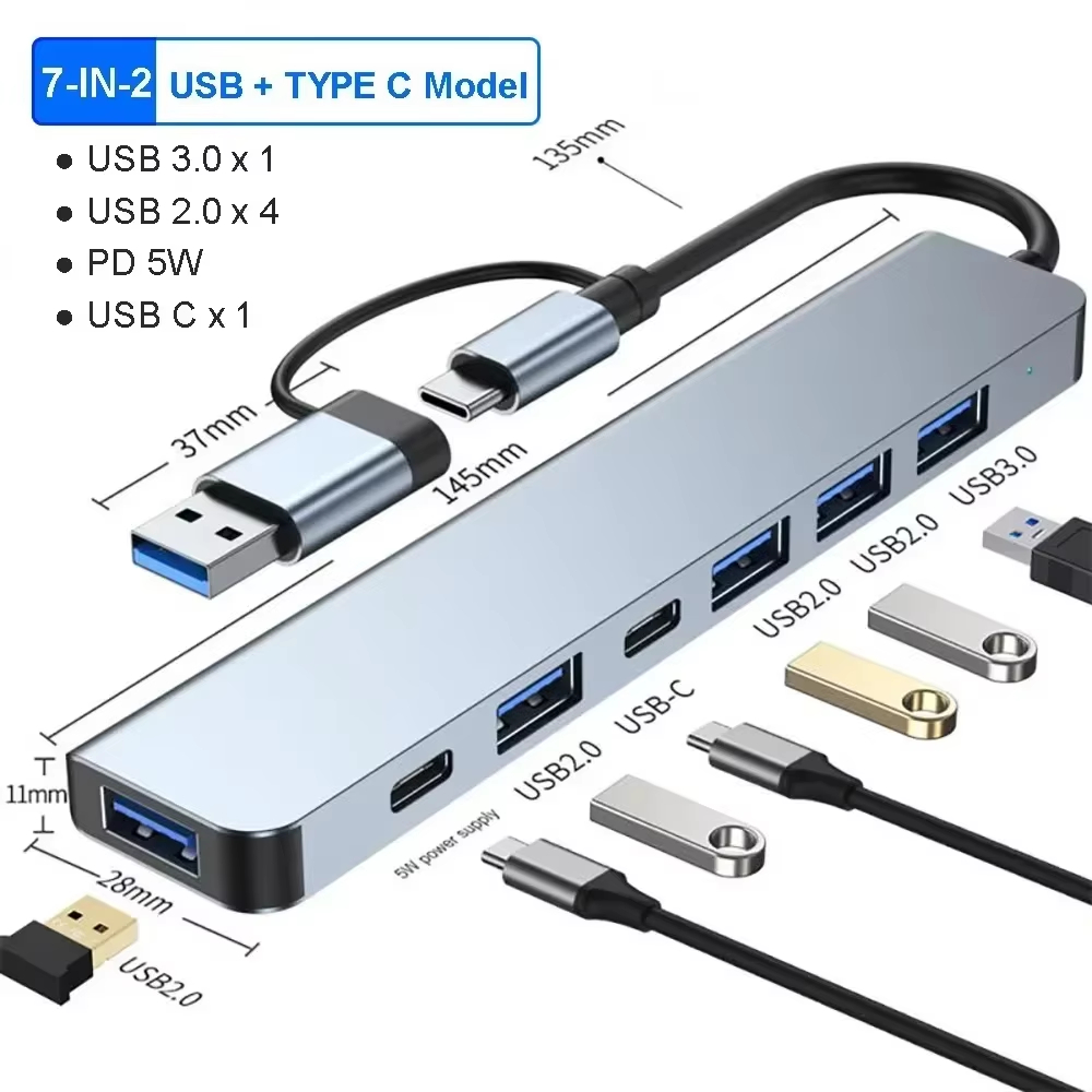 Smart Home Hub 2 - 7'si 2'de USB C Hub Genişletici