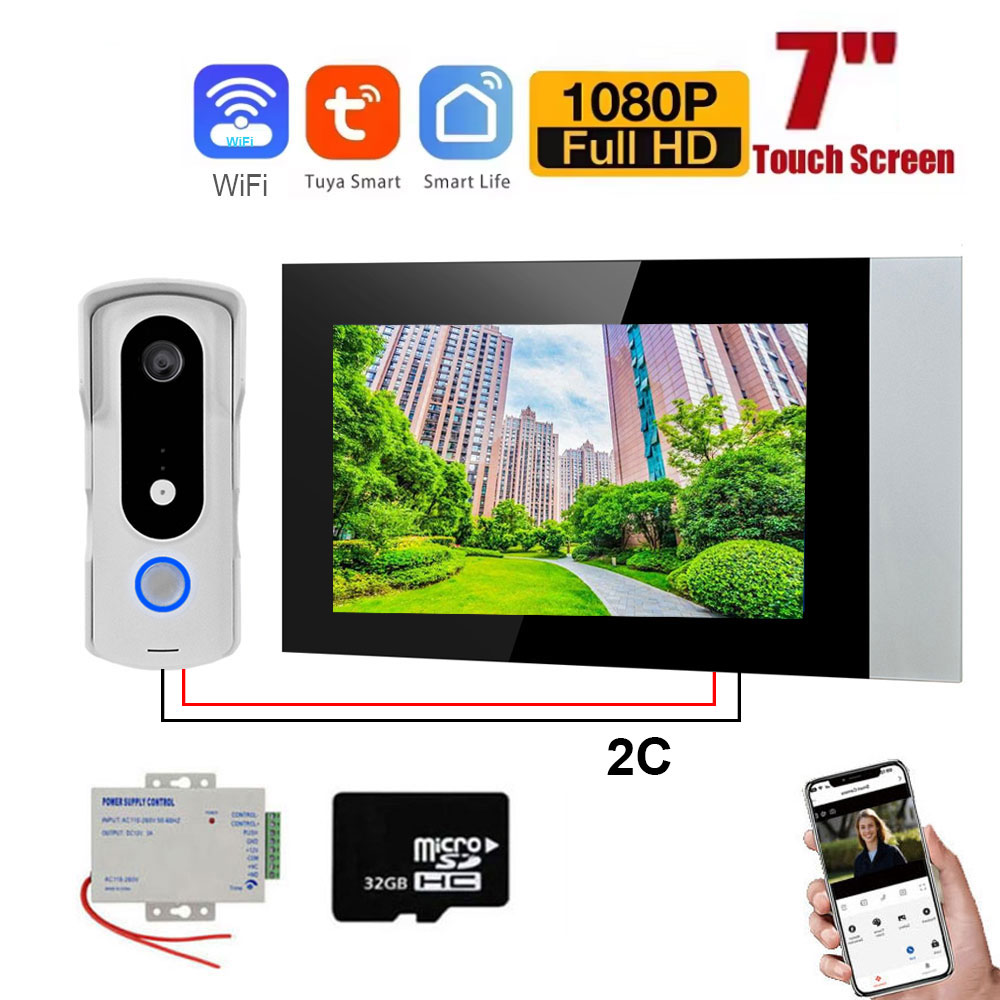 Smart Home Video Doorbell Enhanced Security With Smart Doorbell - 2 telli akıllı ev Tuya Wifi