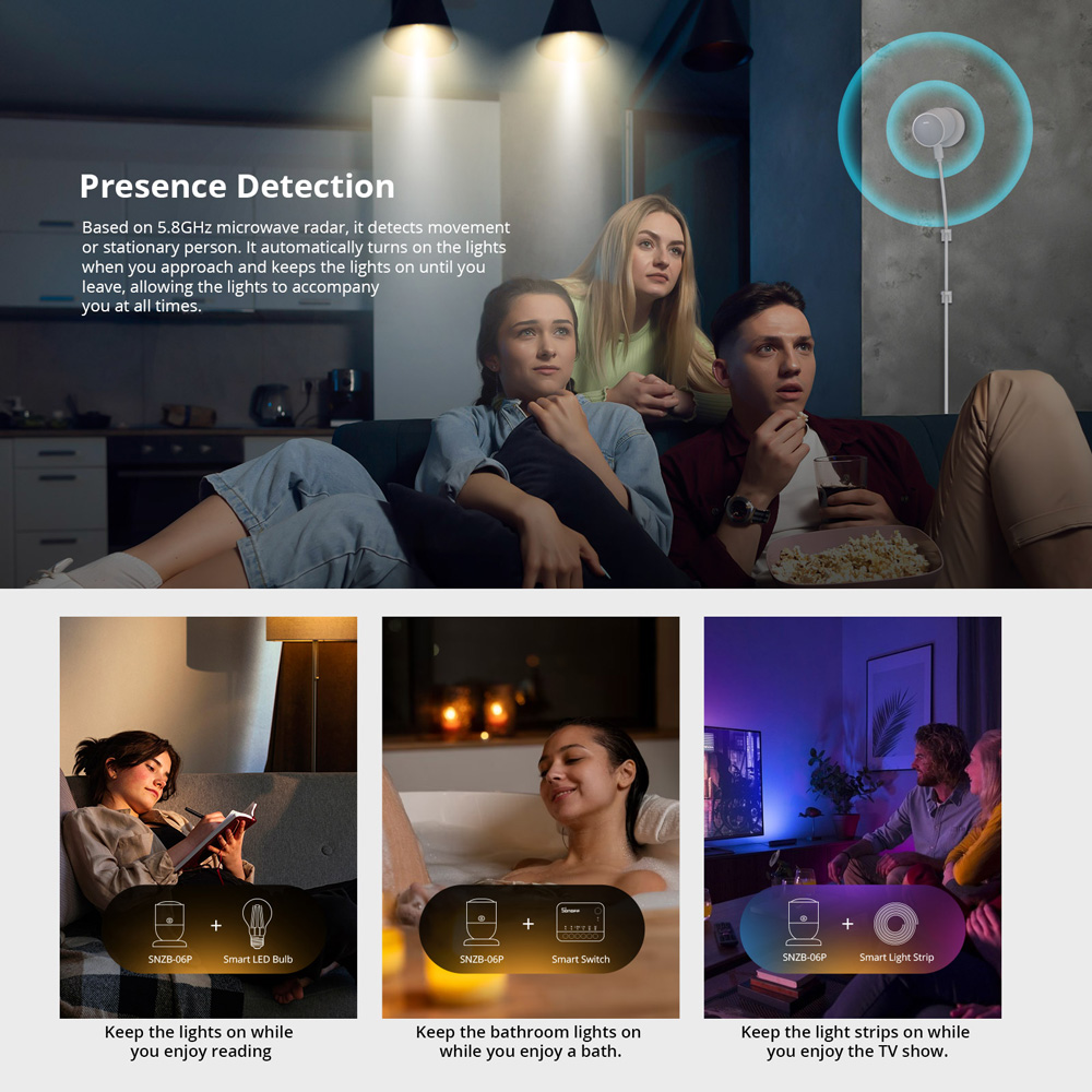 SONOFF SNZB-06P Zigbee İnsan V - Smart Home Retrofit incelemesi ve fiyatı