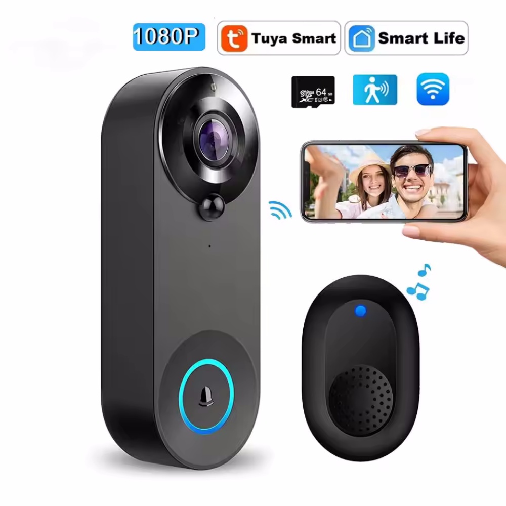 Tuya 1080P kablosuz WIFI kapı  - Smart Home Video Doorbell Enhanced Security With Smart Doorbell incelemesi ve fiyatı