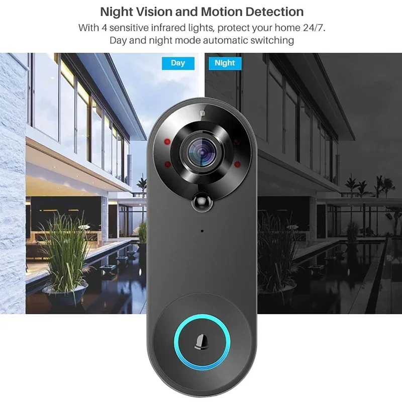 HD 1080P Akıllı Kablosuz Kapı  - Smart Home Video Doorbell Enhanced Security With Smart Doorbell incelemesi ve fiyatı