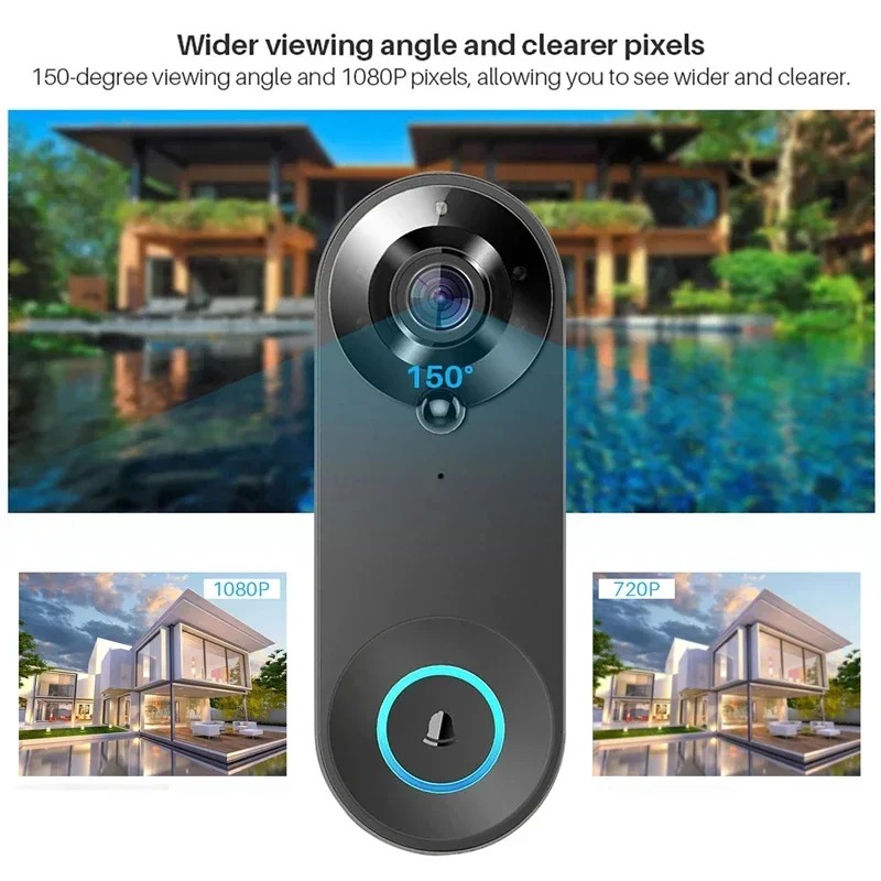 HD 1080P Akıllı Kablosuz Kapı  - Smart Home Video Doorbell Enhanced Security With Smart Doorbell incelemesi ve fiyatı