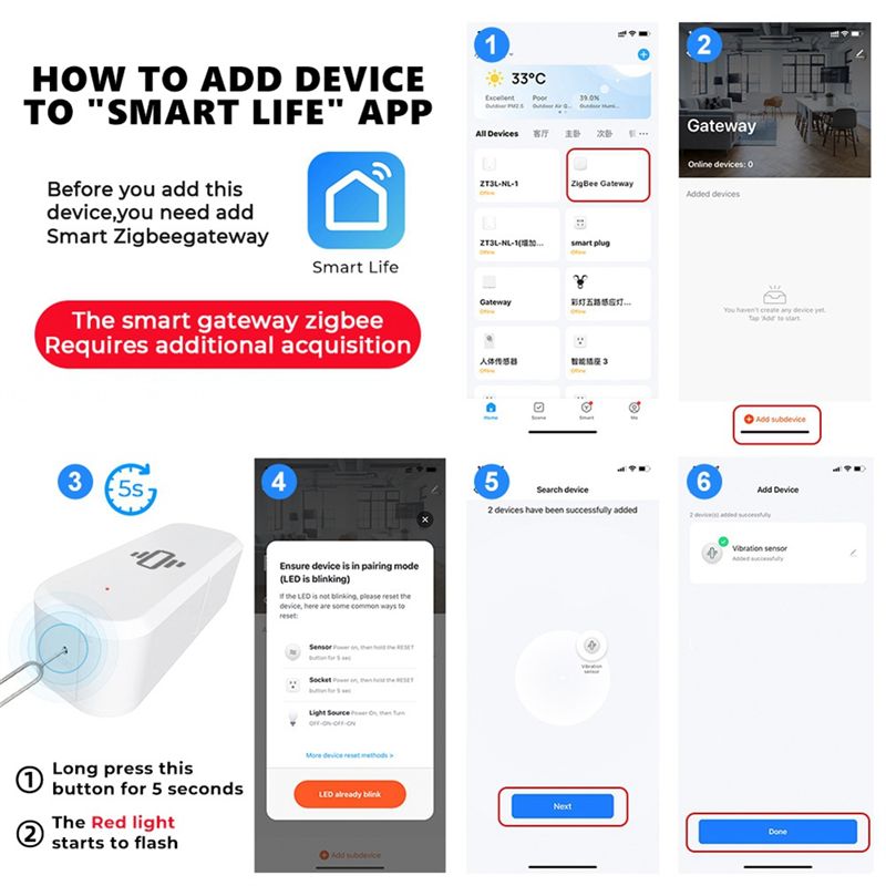 AA87 Zigbee Akıllı Titreşim Se - Smart Home Notifications incelemesi ve fiyatı