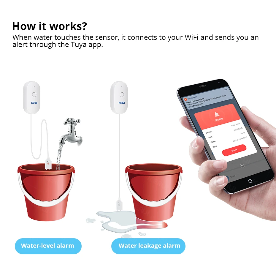 KERUI WiFi Su Sensörü Akıllı E - Smart Home Notifications incelemesi ve fiyatı