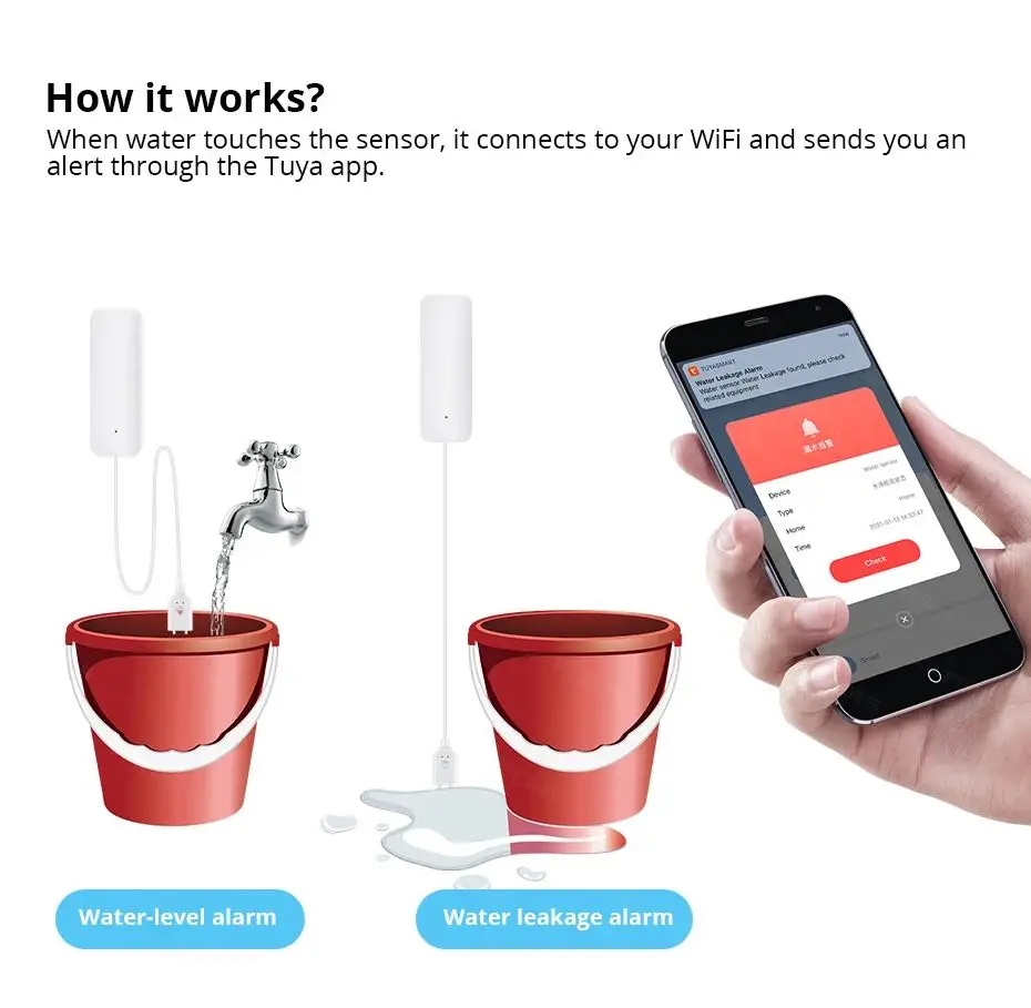 Tuya WiFi akıllı su kaçak sens - Wifi Water Sensor incelemesi ve fiyatı