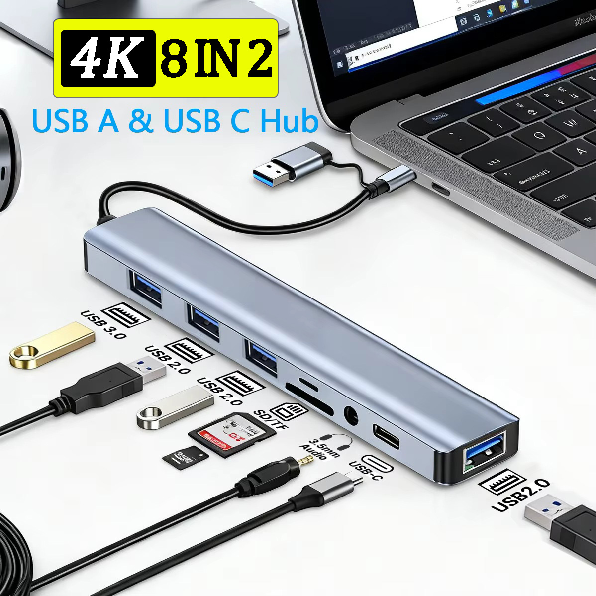 8'i 2 arada USB C Hub Genişlet - Smart Home Hub 2 incelemesi ve fiyatı