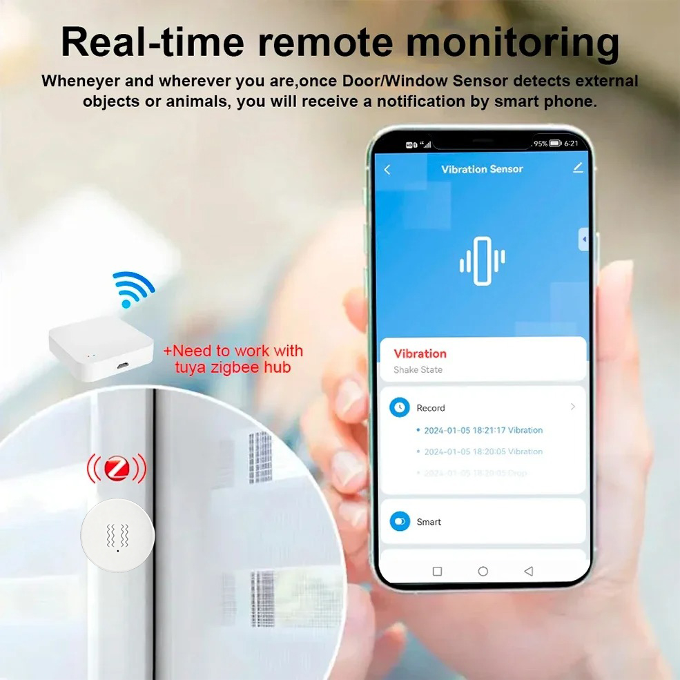 Tuya Zigbee Akıllı Titreşim Se - Smart Home Notifications incelemesi ve fiyatı