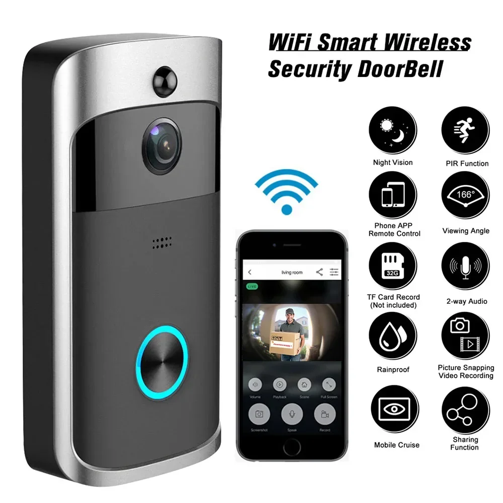 720P HD Akıllı Ev Kablosuz WIF - Smart Home Video Doorbell Enhanced Security With Smart Doorbell incelemesi ve fiyatı