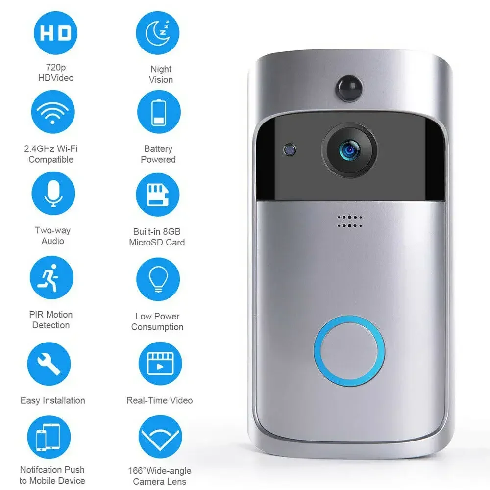 720P HD Akıllı Ev Kablosuz WIF - Smart Home Video Doorbell Enhanced Security With Smart Doorbell incelemesi ve fiyatı